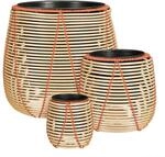 MICA Decorations Cancun Blumentopf &ndash; Set von 3 &ndash; Pflanzentopf f&uuml;r Blumen...