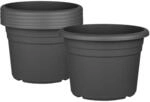 BigDean 6X Blumentopf &Oslash; 30 cm Anthrazit Kunststoff Pflanztopf 30 x 21 cm 