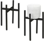 Relaxdays Pflanzenst&auml;nder 2er Set, verstellbare Breite, BxT: 26x26-37x37 cm, Metall