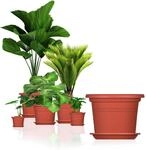 BigDean 5X Blumentopf mit Untersetzer &Oslash; 25 cm Terrakotta 25 x 18 cm Topf 