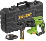 Procraft PHA40bb-c Akku Bohrhammer 20 V 2,6 J SDS plus Brushless | 1x Akku 2,0 Ah,