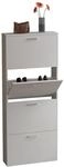 VCM Schuhschrank Wei&szlig; 59x17x144 cm 4 T&uuml;ren 4 F&auml;cher Holzwerkstoff Flur 
