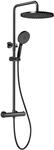 Rainsworth Duschsystem mit Thermostat Schwarz 30cm Rund Regendusche |...