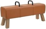 vidaXL Sitzbank Braun 110 x 30 x 45 cm Echtleder