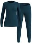Odlo Merino Fundamentals Thermo-Set Damen, Langarmshirt & Hose, 165 g/m&sup2; | Set aus