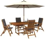 vidaXL 5-teiliges Garten-Esszimmer-Set Natur Massivholz Akazie | Stabiler