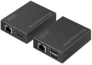 DIGITUS HDMI KVM Extender &ndash; UHD 4k 30Hz &ndash; 60 m &uuml;ber LAN-Kabel ab CAT 6 | 2x USB