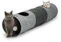 lionto Katzentunnel mit Spielball, Faltbar & Erweiterbar, 30 x 130 cm | Spieltunnel