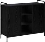 vidaXL Sideboard Schwarz Eichen-Optik 97 x 33 x 81 cm Holzwerkstoff | Klare...