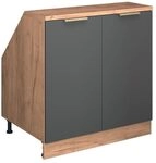Vicco Dachschr&auml;genschrank Rion, Anthrazit-Gold/Goldkraft Eiche | Robuste Front...