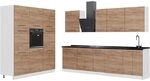 Vicco K&uuml;chenzeile Fame-Line, Goldkraft Eiche/Wei&szlig; 460 cm | 12 Module &middot;