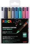 POSCA 181709 - POSCA Marker mit kalibrierter Spitze, 8er Set, metallic