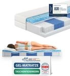 AM Qualit&auml;tsmatratzen Premium Gel-Taschenfederkernmatratze 80x200cm H3 24cm -...