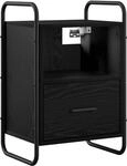 vidaXL H&auml;ngender Nachttisch Schwarz Eichen-Optik 40 x 30 x 60 cm | Bietet viel...