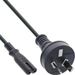 InLine 16654B Netzkabel, Netzstecker Australien/Argentinien auf Euro 8 C7 Stecker,
