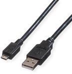 ROLINE USB 2.0 Kabel USB A ST - Micro USB B ST 0,8m