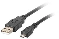 Lanberg CA-USBM-10CC-0010-BK USB 2.0 A-Stecker auf USB Micro-B Stecker Kabel, 1m