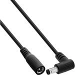 InLine DC Verl&auml;ngerungskabel, Winkelstecker 5,5 x 2,1mm, schwarz, 5m | 5 m, AWG 18,