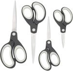 Rapesco 1574 Soft Grip Griff Scheren, Schwarz/Grau, 4 St&uuml;ck