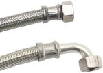 DN13 DVGW Panzerschlauch m. Edelstahlumflechtung 1/2" &Uuml;M x 1/2" &Uuml;M Bogen 1500...