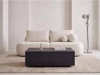 WFL GROUP Couchtisch 90 x 55 cm in Schwarz &ndash; Niedriger Mobiler Sofatisch mit