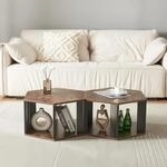 [en.casa] Couchtisch Molde 2er Set Beistelltisch Wohnzimmertische wabenf&ouml;rmig