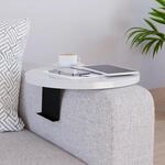 [en.casa] Sofatablett Kuleskyd verstellbar Armlehnentablett rund &Oslash;34 cm...