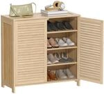 HOMCOM Schuhschrank aus Bambus mit Lamellent&uuml;ren 80 x 35 x 80 cm Natur |...