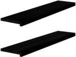 vidaXL Fensterb&auml;nke 2 STK. Braun-Schwarz 110x25x2 cm Massivholz Eiche