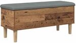 vidaXL Aufbewahrungsbank mit Kissen Eichenholz 102 x 42 x 46 cm | Gestell aus