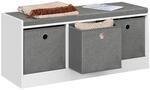 WOLTU Sitzbank mit Stauraum, Schuhbank mit Sitzfl&auml;che | Mit 3 Stoffschubladen,...