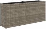 vidaXL Hochbeet mit 2 F&auml;chern Grau 90x20x40 cm Poly Rattan