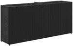 vidaXL Hochbeet mit 2 F&auml;chern Schwarz 90x20x40 cm Poly Rattan