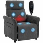 HOMCOM Relaxsessel mit Massage & W&auml;rme, Verstellbaren Armlehnen, Dunkelgrau 