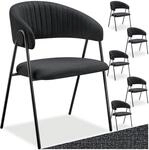 tectake&reg; Armlehnstuhl 6er Set, stylische Esszimmerst&uuml;hle mit pflegeleichtem