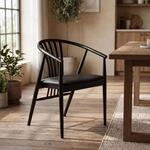ebuy24 Esszimmerstuhl mit Armlehnen Asti Schwarz | Massives Eichenholz,...
