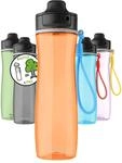 PROFINO Active Trinkflasche 750 ml Orange, Tritan, BPA-frei, Flip-Cap |...