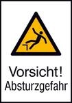 Format 4044589367990 &ndash; Warnschild ALU gepr Absturzgefahr 262 x 371