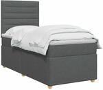 vidaXL Boxspringbett mit Matratze Dunkelgrau 90 x 200 cm Stoff | Bietet perfekt