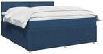vidaXL Boxspringbett mit Matratze mit Kopfteil Blau 140 x 190 cm Stoff