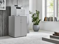BMG M&ouml;bel Druckerschrank B&uuml;rokommode 74 cm hoch mit 2 T&uuml;ren, 3 Einlegeb&ouml;den,