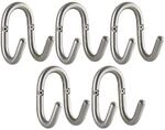 SOTECH 5 St&uuml;ck Garderobenhaken FARA 88 x 51 mm echt Edelstahl geb&uuml;rstet 