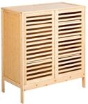 Beliani Sideboard aus Bambus 2-t&uuml;riger Schuhschrank Schiebet&uuml;ren mit...