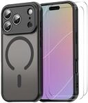 Wigento Magnet Handyh&uuml;lle + 2X Schutzglas f&uuml;r Apple iPhone 18 Pro, Schwarz 