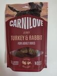 Carnilove Jerky Turkey & Rabbit for Adult Dogs, Getreidefrei, 100g, Ohne...