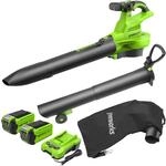 Greenworks 40V Akku Laubsauger/Laubbl&auml;ser mit b&uuml;rstenlosem Motor, 370 km/h,