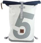 360&deg; Grad Tide Rucksack Segeltuch wei&szlig;-blau, Zahl hellgrau