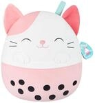 Squishmallows SQCR10505 - Roxy - Rosa Katze mit Boba Tee 40 cm | offizielles Jazwares