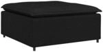 vidaXL Modulares Sofa-Fu&szlig;hocker-Modul Schwarz 100 x 100 x 48 cm
