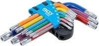 BGS 74460 | Winkelschl&uuml;ssel-Satz | T-Profil (f&uuml;r Torx) mit Bohrung | 9-tlg. | T10 -
